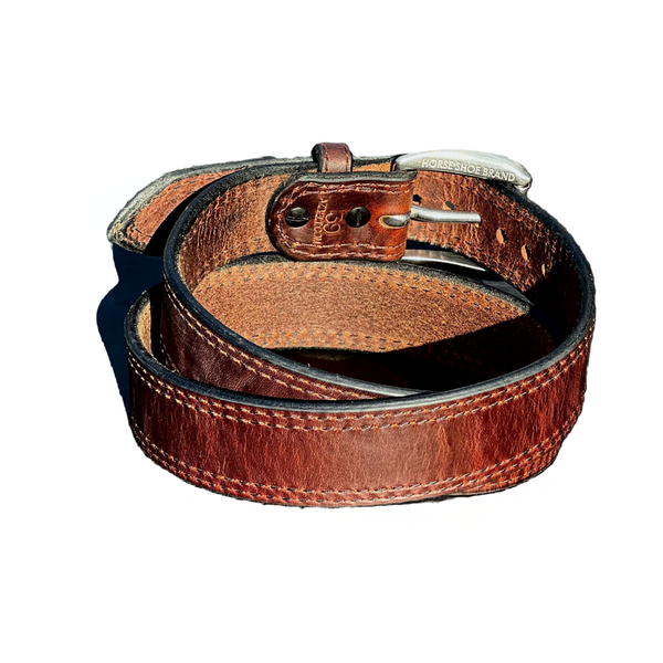 The Sausalito 1.5 Classic Mahogany Double Ring Leather Belt