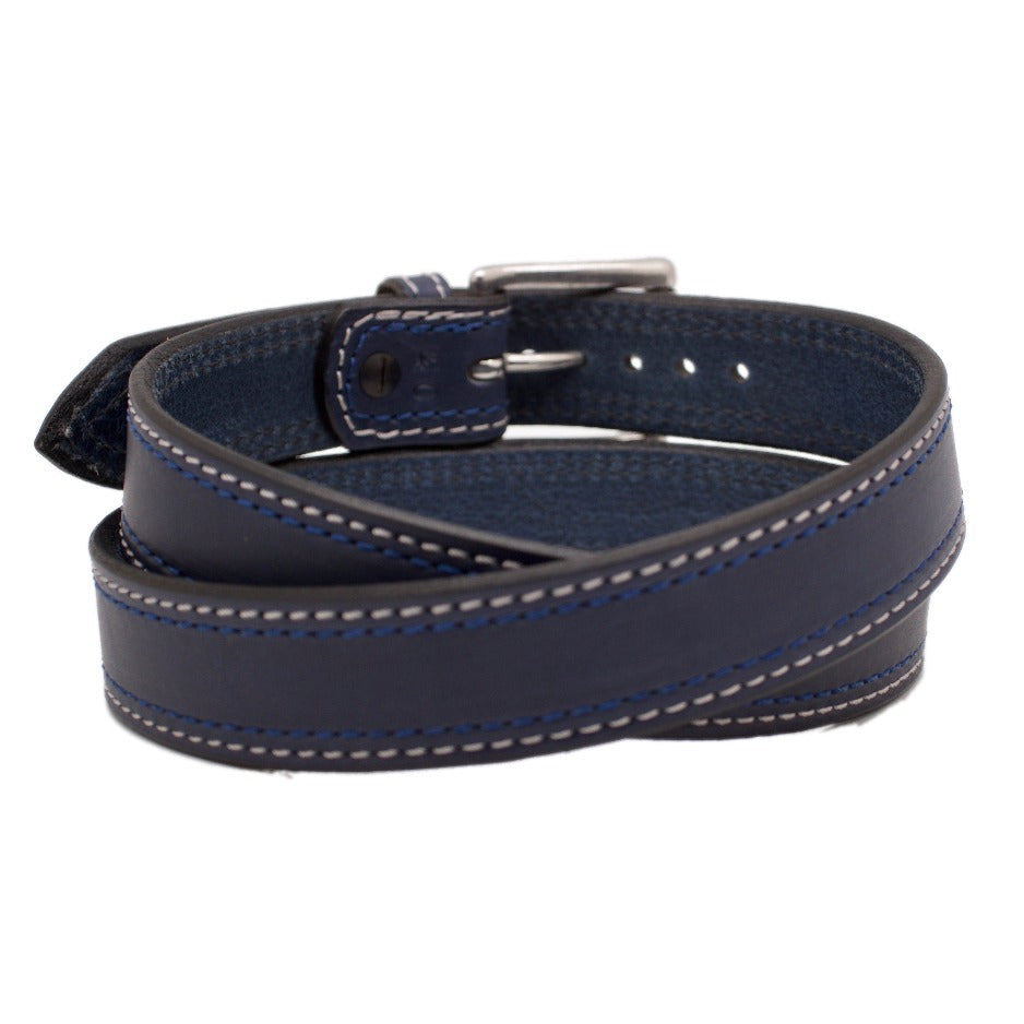 Front Side of Blueberry Hill 1.5 Leather Belt with Stainless Steel buckle
