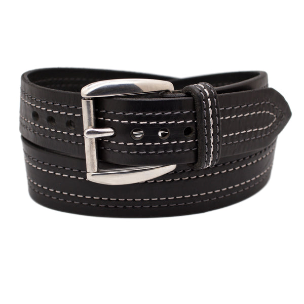 The TESLA WIDE Leather Belt with Stainless Steel | Scottsdale Belt