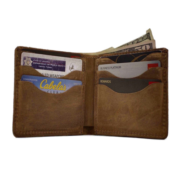 The Ventura American Alligator Minimalist Leather Wallet in Distressed -  Scottsdale Belt Company