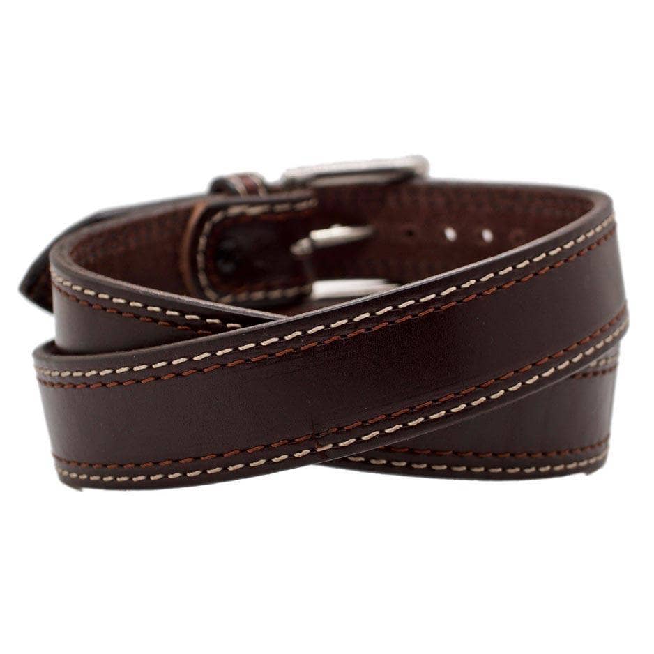 Back Side of Lexington Mens Brown Leather Belt with Stainless Steel buckle