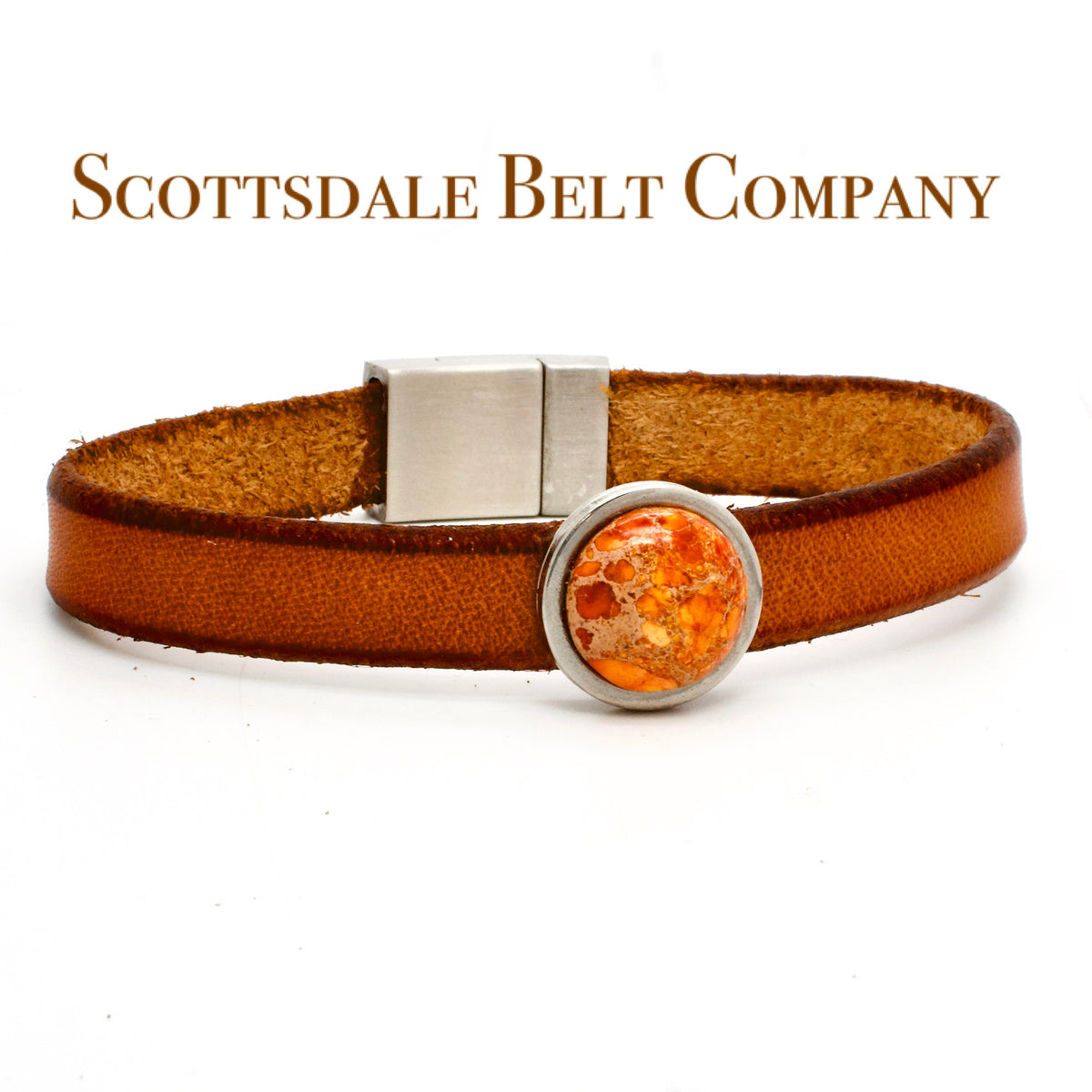 Tangerine Sunset Bespoke Leather Bracelet