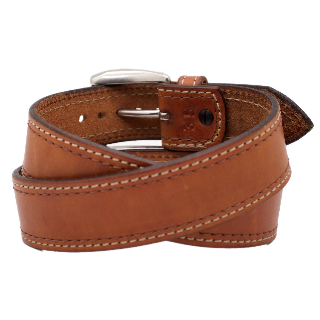 Back Side of Belmont Wide 1.75 Leather Belt with Stainless Steel buckle