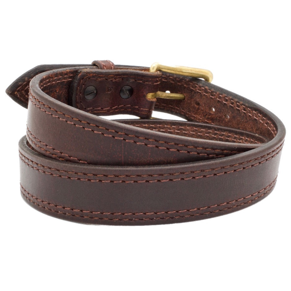 Back Side of The Ironwood Leather Gun Belt with Solid Brass buckle