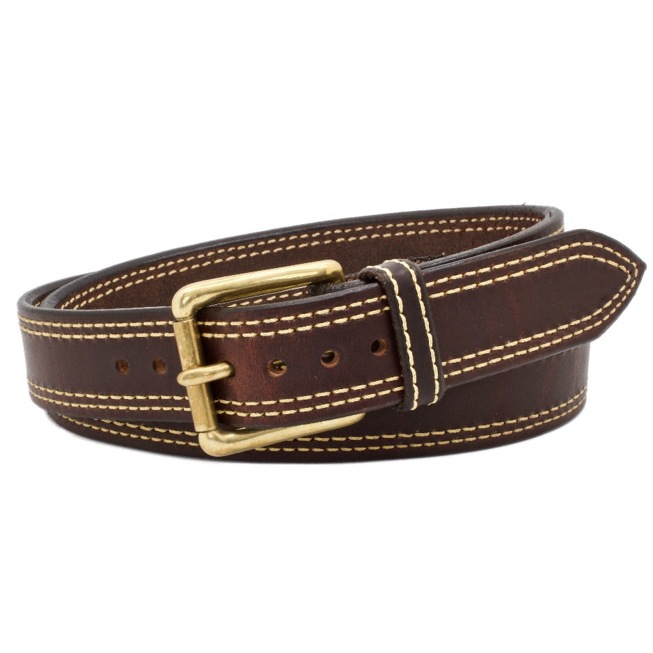 Front Side of Howitzer Leather Gun Belt with Kevlar® Thread and Solid Brass buckle