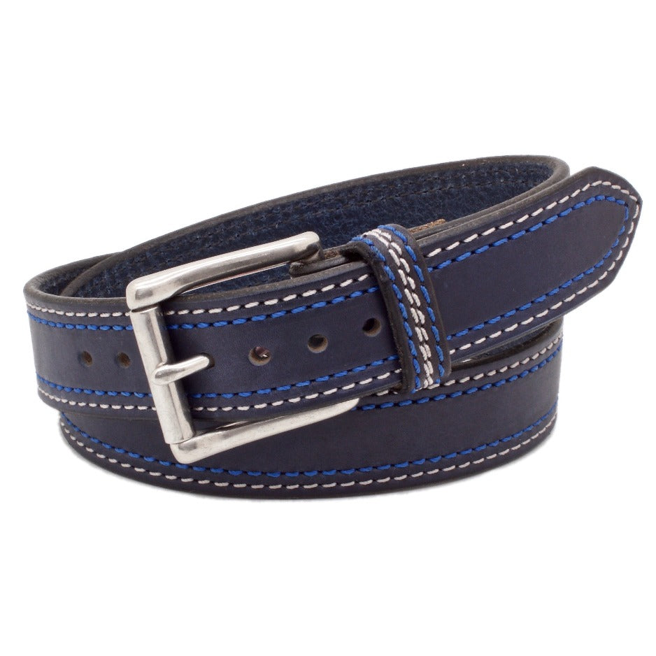 Front Side of Blueberry Hill 1.5 Leather Belt with Stainless Steel buckle