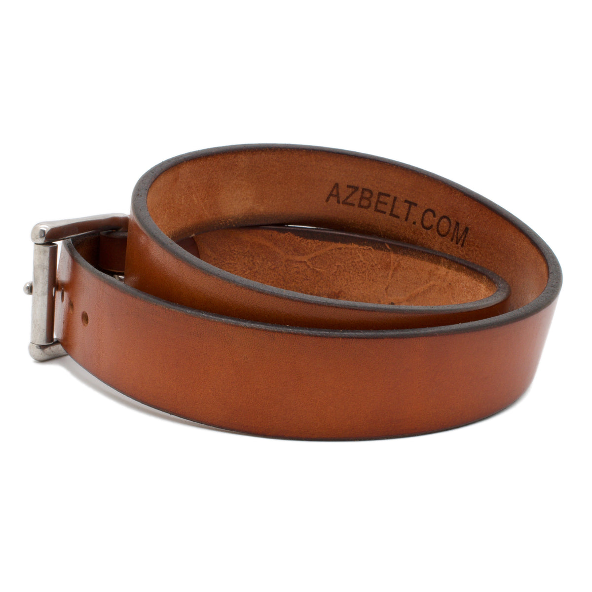 1.5 Light Brown Vegetable Tanned Leather w/buckle, Classic in Antiqued Gold
